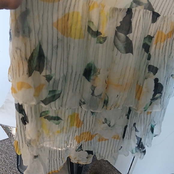 Anthropologie White and Yellow High Low Dress - Picture 8 of 10